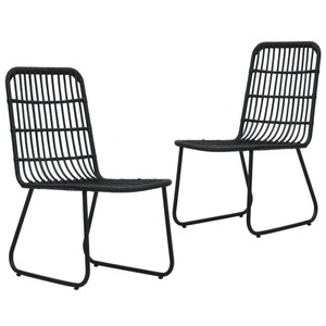 vidaXL, vidaXL Gartenstühle 2 Stk. Poly Rattan Schwarz, vidaXL Gartenstühle 2 Stk. Poly Rattan Schwarz