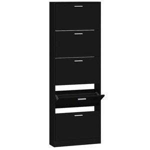 vidaXL, vidaXL Schuhschrank Schwarz 59x17x169 cm Holzwerkstoff
