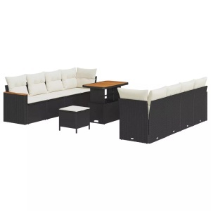 vidaXL, VidaXL - Outdoor-sofa poly-rattan, One Size, Schwarz