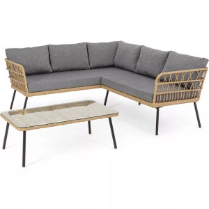 mutoni lifestyle, Ecklounge Burrel mit Kissen natur, Ecklounge Burrel mit Kissen natur