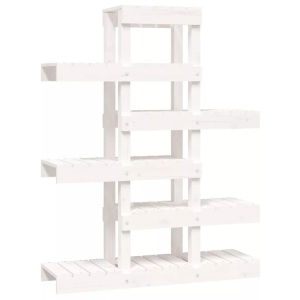 vidaXL, vidaXL Pflanzenständer Weiß 85x25x109,5 cm Massivholz Kiefer