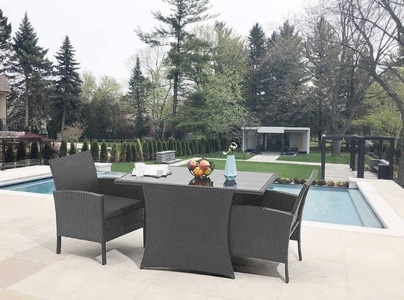 mutoni Garten, Garten Sitzgruppe Polyrattan schwarz, Garten Sitzgruppe Polyrattan schwarz