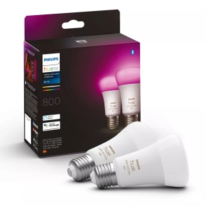 Philips HUE, Philips Hue White&Color Ambiance 6,5W E27 2er-Set, PHILIPS HUE White and Color Ambiance Doppelpack E27 - Leuchtmittel (Weiss)