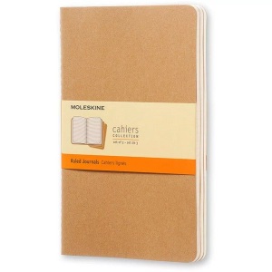 undefined, Moleskine Cahier A5, liniert, Kraft/Natur, 3er-Set, Moleskine Cahier, Large/A5, 3er Set, Liniert, Kartoneinband, Packpapierbraun
