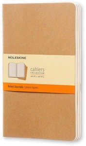 undefined, Moleskine Cahier A5, liniert, Kraft/Natur, 3er-Set, Moleskine Cahier, Large/A5, 3er Set, Liniert, Kartoneinband, Packpapierbraun