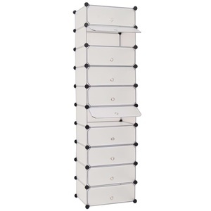 vidaXL, vidaXL Schuh-Organizer Zusammenklappbar mit 10 Fächern Weiß, vidaXL Schuh-Organizer Zusammenklappbar mit 10 Fächern Weiß