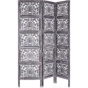 mutoni lifestyle, Paravent Darika 3 Türen Altgrau 150x180, Paravent Darika 3 Türen Altgrau 150x180