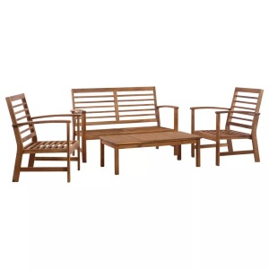 Diverse Hardware, Garten-Lounge-Set 4-tlg. Massivholz Akazie