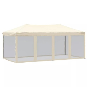 vidaXL, vidaXL Partyzelt Faltbar mit Seitenwänden Creme 3x6 m, vidaXL Partyzelt Faltbar mit Seitenwänden Creme 3x6 m