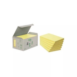 3m, 3M - ™ - Post-it® Recycling Notes 655-1B 127 x 76 mm, 3M Post-it Haftnotizen Recycling, 126mm x 76mm, gelb, 655-1B, (6 x 100 Blatt)