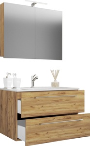 MID.YOU, MID.YOU Waschtischkombi 60 cm , 3Tlg-Badinos , Honigeiche , Holzwerkstoff , 2 Schubladen , 60 cm , melaminharzbeschichtet,melaminharzbeschichtet,Nachbildung,Nachbildung , hängend , 000657023215, MID.YOU Badezimmer , 3Tlg-Badinos , Honigeiche , Metall , 2,2 Schubladen , melaminharzbeschichtet,Nachbildung , hängend , 000657023215