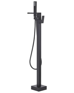 Beliani, Beliani Freistehende Badewannenarmatur Messing schwarz BOYOMA Badewanne, Beliani - Freistehende Badewannenarmatur aus Messing Modern BOYOMA, One Size, Schwarz