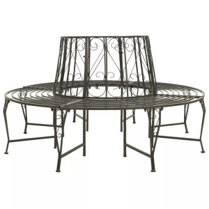 vidaXL, vidaXL Garten-Baumbank 160 cm Stahl, vidaXL Baumbank 160 cm Stahl