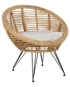 Beliani, Gartenstuhl aus Rattan Boho MARATEA Gartenstuhl aus Rattan Boho MARATEA, Beliani - Gartenstuhl aus Rattan Boho MARATEA, One Size, Baumnuss