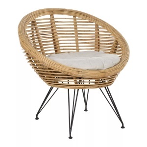 Beliani, Gartenstuhl aus Rattan Boho MARATEA Gartenstuhl aus Rattan Boho MARATEA, Beliani - Gartenstuhl aus Rattan Boho MARATEA, One Size, Baumnuss