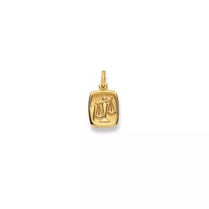 MUAU Schmuck, Anhänger Sternzeichen Waage Gelbgold 750, 19x10mm Damen Gelbgold ONE SIZE