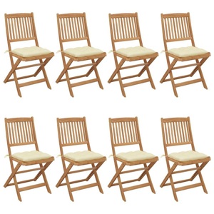 vidaXL, vidaXL Klappbare Gartenstühle 8 Stk. mit Kissen Massivholz Akazie, 