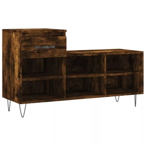 vidaXL, vidaXL Schuhregal Räuchereiche 102x36x60 cm Holzwerkstoff
