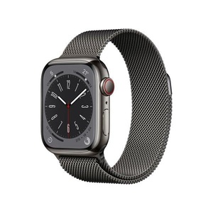 Apple, APPLE Watch Series 8 (GPS + Cellular) 41 mm - Smartwatch (Regular 130 - 200 mm, Edelstahlgeflecht, Graphite Stainless Steel/Graphite Milanese), 