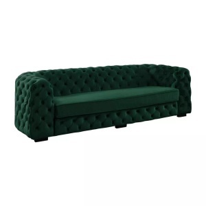 Vente-unique, Sofa 3Sitzer Chesterfield Samt Tannengrün STANLEY Sofa 3Sitzer Chesterfield Samt Tannengrün STANLEY, Vente-unique - Sofa 3Sitzer Chesterfield Samt Tannengrün STANLEY, One Size