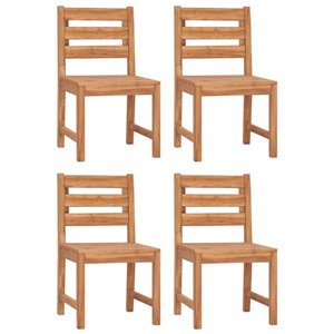 vidaXL, vidaXL Gartenstühle 4 Stk. Massivholz Teak, vidaXL Gartenstühle 4 Stk. Massivholz Teak