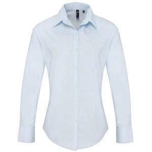 Premier, Popeline Bluse Arbeitshemd, Langärmlig Damen Hellblau 40, PREMIER - Popeline Bluse Arbeitshemd, langärmlig, für Damen, Hellblau, Größe 40