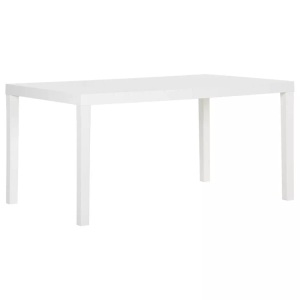 vidaXL, vidaXL Gartentisch 150x90x72 cm PP Weiß