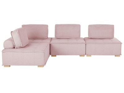 Beliani, Modulsofa aus Polyester Modern TIBRO Modulsofa aus Polyester Modern TIBRO, Beliani - Ecksofa aus Polyester Modern TIBRO, One Size, Pink