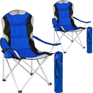 TecTake, 2 Campingstühle Mit Polsterung Unisex Blau, Tectake - 2 Campingstühle mit Polsterung, 60 cm, Blau
