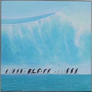 Kare Design, Gerahmtes Bild Walking Penguins 140x140, Gerahmtes Bild Walking Penguins 140x140