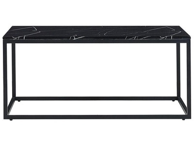Beliani, Beliani Couchtisch schwarz/schwarz Marmor Optik DELANO, Beliani - Couchtisch aus MDF-Platte Modern DELANO, One Size, Schwarz