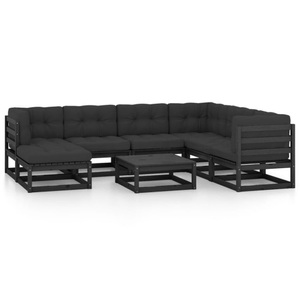 vidaXL, vidaXL 8-tlg. Garten-Lounge-Set mit Kissen Kiefer Massivholz, vidaXL 8-tlg. Garten-Lounge-Set mit Kissen Massivholz Kiefer