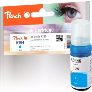 Peach, Peach Tintenbehälter cyan kompatibel zu Epson C13T00P240, 104 c, Peach Tinte Epson 104 (C13T00P240) Cyan
