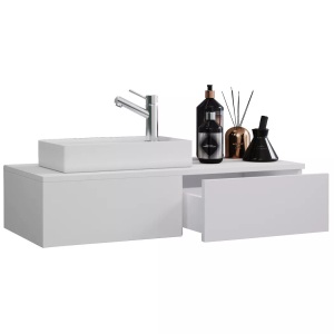 MID.YOU, MID.YOU Gästebad 85 cm , Gudas , Weiss , Holzwerkstoff , 1 Schubladen , 85 cm , melaminharzbeschichtet,glänzend,Nachbildung , hängend , 000657017201, MID.YOU Waschtischkombi 85 cm , Gudas , Weiss , Holzwerkstoff , 1 Schubladen , 85 cm , melaminharzbeschichtet,melaminharzbeschichtet,Nachbildung,Nachbildung , hängend , 000657017201