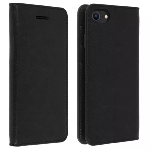 Avizar, Avizar Vintage-Serie, Leder flip Wallet Case für Apple iPhone 7/iPhone 8 - schwarz, Avizar - Klappetui iPhone 7/8/SE 2020 Schwarz, Schwarz