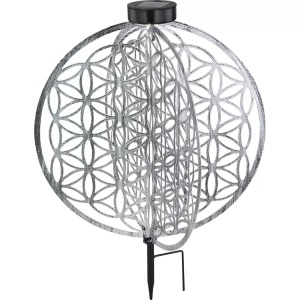 mutoni light, Solarleuchte Metall silberfarben 1xLED, Solarleuchte Metall silberfarben 1xLED