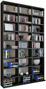 VCM, Holz CD DVD Standregal Bücherregal Medienregal Raumteiler Deko Regal Megosa XL Holz CD DVD Standregal Bücherregal Medienregal Raumteiler Deko Regal Megosa XL, MID.YOU Standregal in schwarz 102/183/18 (23) cm schwarz , 'Megosa Maxi' _ Holzwerkstoff , 24 Fächer , 102x183x18 (23) cm , melaminharzbeschichtet,melaminharzbeschichtet,Nachbildung,Nachbildung , 000657007806