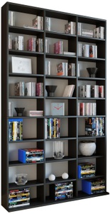 VCM, Holz CD DVD Standregal Bücherregal Medienregal Raumteiler Deko Regal Megosa XL Holz CD DVD Standregal Bücherregal Medienregal Raumteiler Deko Regal Megosa XL, MID.YOU Standregal in schwarz 102/183/18 (23) cm schwarz , 'Megosa Maxi' _ Holzwerkstoff , 24 Fächer , 102x183x18 (23) cm , melaminharzbeschichtet,melaminharzbeschichtet,Nachbildung,Nachbildung , 000657007806