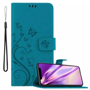 Cadorabo, Hülle für Apple iPhone XS MAX Blumen Design Magnetverschluss, Cadorabo - Hülle für Apple iPhone XS MAX Blumen Design Magnetverschluss, Blau