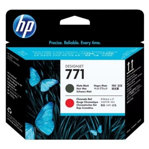 HP Supplies, HP 771 Druckkopf mattschwarz+chromrot, Hewlett Packard Druckkopf, matt-schwarz/rot, No.771, CE017A
