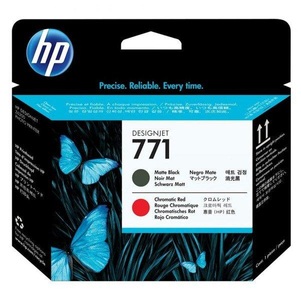 HP Supplies, HP 771 Druckkopf mattschwarz+chromrot, Hewlett Packard Druckkopf, matt-schwarz/rot, No.771, CE017A