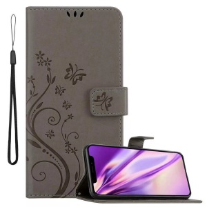 Cadorabo, Hülle für Apple iPhone 11 PRO MAX Blumen Design Magnetverschluss, Cadorabo - Hülle für Apple iPhone 11 PRO MAX Blumen Design Magnetverschluss, Grau