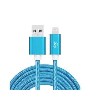 B2X, B2X - USB-auf-Lightning-Kabel, 2,4 A, 2 m, Nylon ? Blau, 2 Meter