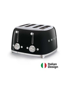 SMEG, SMEG 50's Retro Style 4 Scheiben Toaster schwarz, smeg - 4-Schlitz-Toaster, Schwarz