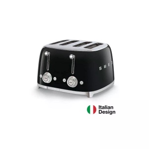 SMEG, SMEG 50's Retro Style 4 Scheiben Toaster schwarz, smeg - 4-Schlitz-Toaster, Schwarz