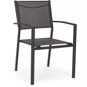 mutoni Garten Deluxe, Gartenstuhl Hilde mit Armlehne LD34 anthrazit, Gartenstuhl Hilde mit Armlehne LD34 anthrazit