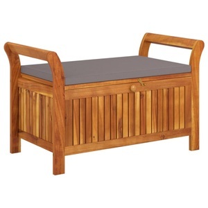 vidaXL, vidaXL Garten-Truhenbank mit Kissen 91 cm Massivholz Akazie, vidaXL Garten-Truhenbank mit Kissen 91 cm Massivholz Akazie