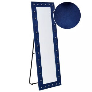 Beliani, Standspiegel aus Samtstoff Modern ANSOUIS Standspiegel aus Samtstoff Modern ANSOUIS, Beliani - Standspiegel aus Samtstoff Glamourös ANSOUIS, One Size, Dunkelblau