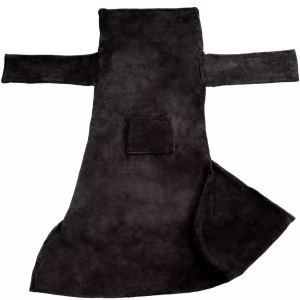 TecTake, 2 Kuscheldecken mit Ärmeln 2 Kuscheldecken mit Ärmeln, Tectake - 2 Kuscheldecken mit Ärmeln, 200X150CM, Schwarz