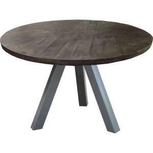 mutoni living, Esstisch Massivholz Mango Metall rund 120, Esstisch Massivholz Mango Metall rund 120